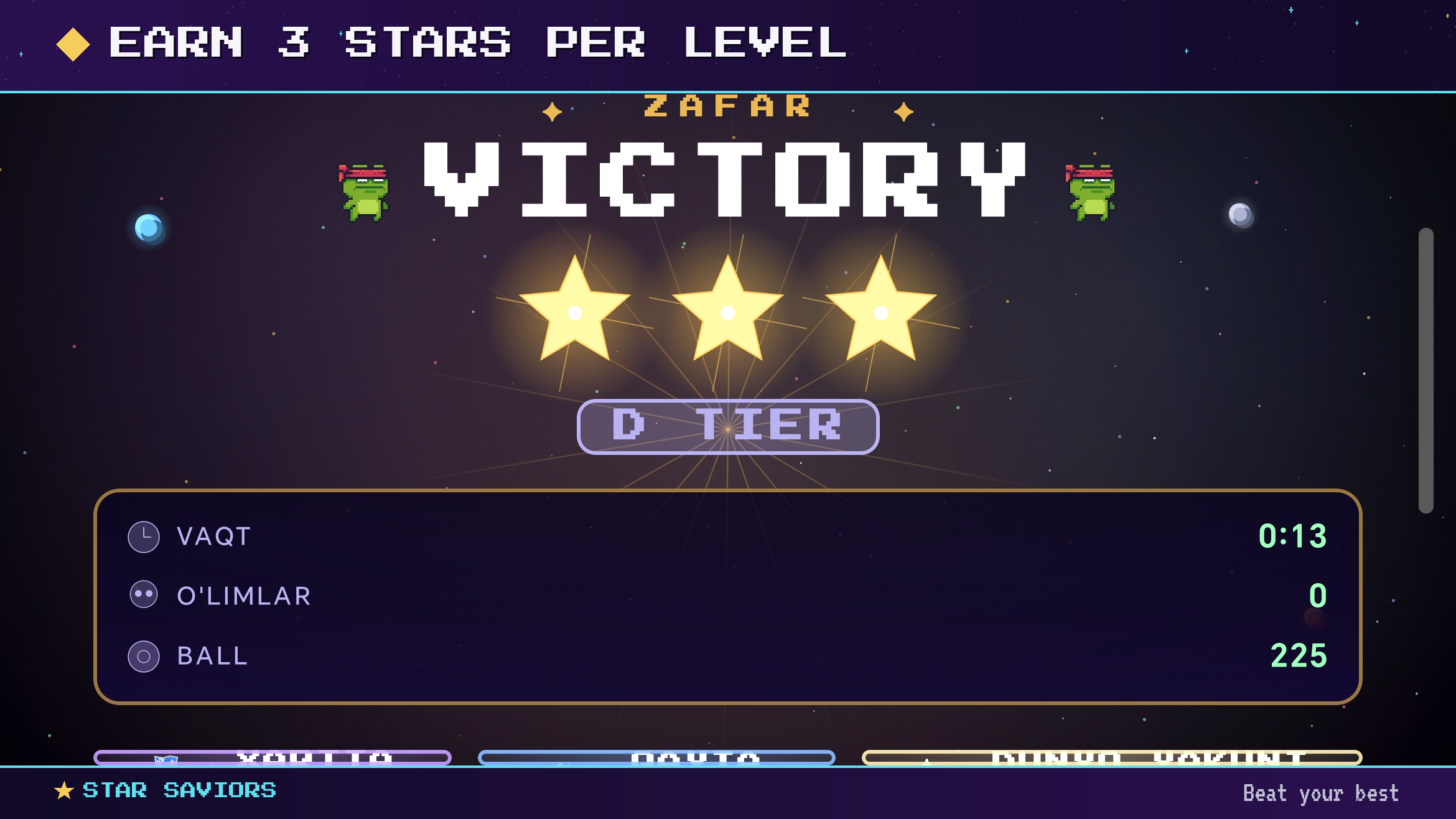Earn 3 stars